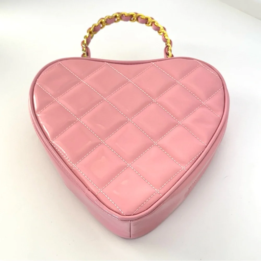 Bundle🛍️ TRULY Los Angeles Accessory Pink Quilted Bag Skincare Nail Polish